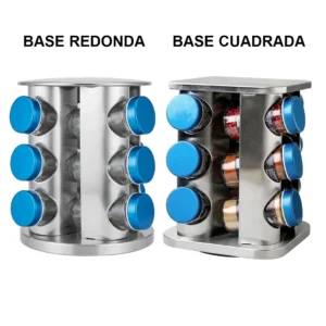 ESPECIERO X12 FRASCOS REDONDOS GIRATORIO ACERO ESPECIERO X12 FRASCOS REDONDOS GIRATORIO ACERO