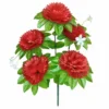 FLOR ARTIFICIAL 5 PIMPOLLOS CON HOJAS VERDES JFY-1320-ROJO FLOR ARTIFICIAL 5 PIMPOLLOS CON HOJAS VERDES