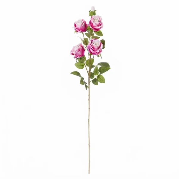 FLORES ARTIFICIALES VARA ROSAS 4 CABEZAS 80CM JFY-2211-ROSA FLORES ARTIFICIALES VARA ROSAS 4 CABEZAS 80CM