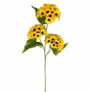 RAMA DE GIRASOLES ARTIFICIALES CON 3 CABEZAS DE FLORES AMARILLAS JFY-1984 RAMA DE GIRASOLES ARTIFICIALES CON 3 CABEZAS DE FLORES AMARILLAS