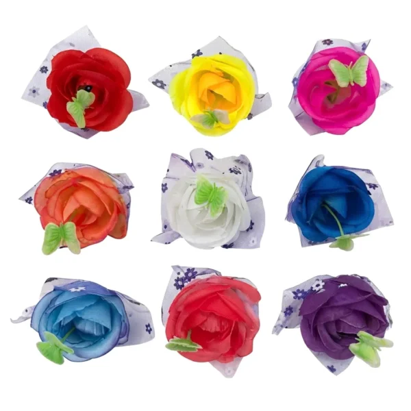 RAMO ARTIFICIAL CON DETALLE DE MALLA ESTAMPADA Y MARIPOSAS