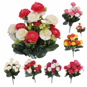 RAMO DE CLAVELES ARTIFICIALES 40 CM JFY-2002 RAMO DE CLAVELES ARTIFICIALES 40 CM