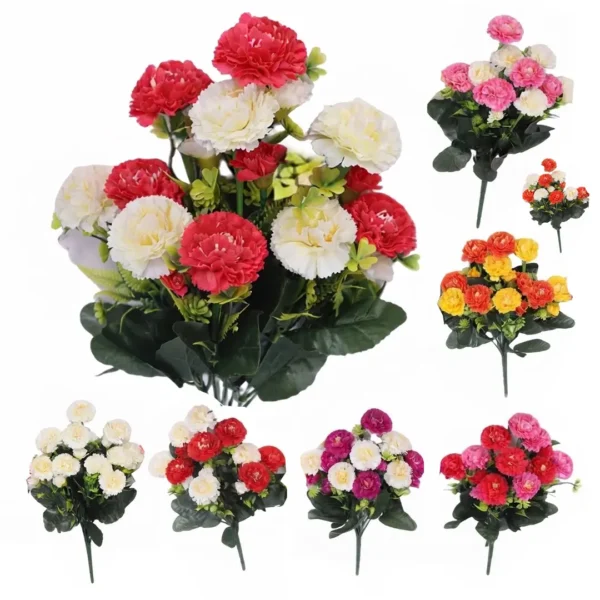 RAMO DE CLAVELES ARTIFICIALES 40 CM JFY-2002 RAMO DE CLAVELES ARTIFICIALES 40 CM