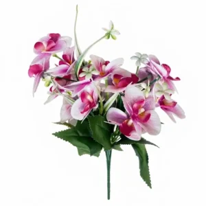 RAMO DE ORQUIDEAS ARTIFICIALES CON PETALOS 30CM JFY-1634-ROSA Y BLANCO RAMO DE ORQUIDEAS ARTIFICIALES CON PETALOS 30CM