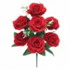 RAMO DE ROSAS ARTIFICIALES CON BRILLO JFY-2148-ROJO RAMO DE ROSAS ARTIFICIALES CON BRILLO