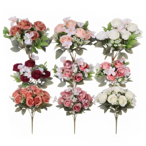RAMO DE ROSAS CON DETALLES 30CM JFY-3017 RAMO DE ROSAS CON DETALLES 30CM