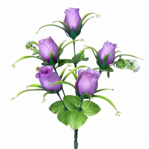 RAMO DE ROSAS PIMPOLLOS CERRADOS ARTIFICIALES JFY-1992-VIOLETA RAMO DE ROSAS PIMPOLLOS CERRADOS ARTIFICIALES