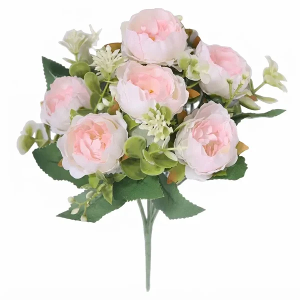 RAMO DE ROSAS TIPO PEONIAS ARTIFICIALES 30CM JFY-3015-BLANCO RAMO DE ROSAS TIPO PEONIAS ARTIFICIALES 30CM