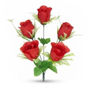RAMO ROSA CON 5 CAPULLOS JFY-1511-ROJO RAMO ROSA CON 5 CAPULLOS