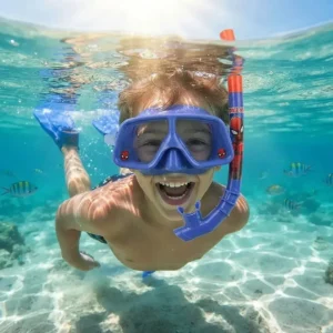 Set de buceo Spiderman con Máscara y Patas De Rana 1133 - para nadar en el agua con seguridad Set de buceo Spiderman con Máscara y Patas De Rana 1133 - para nadar en el agua con seguridad